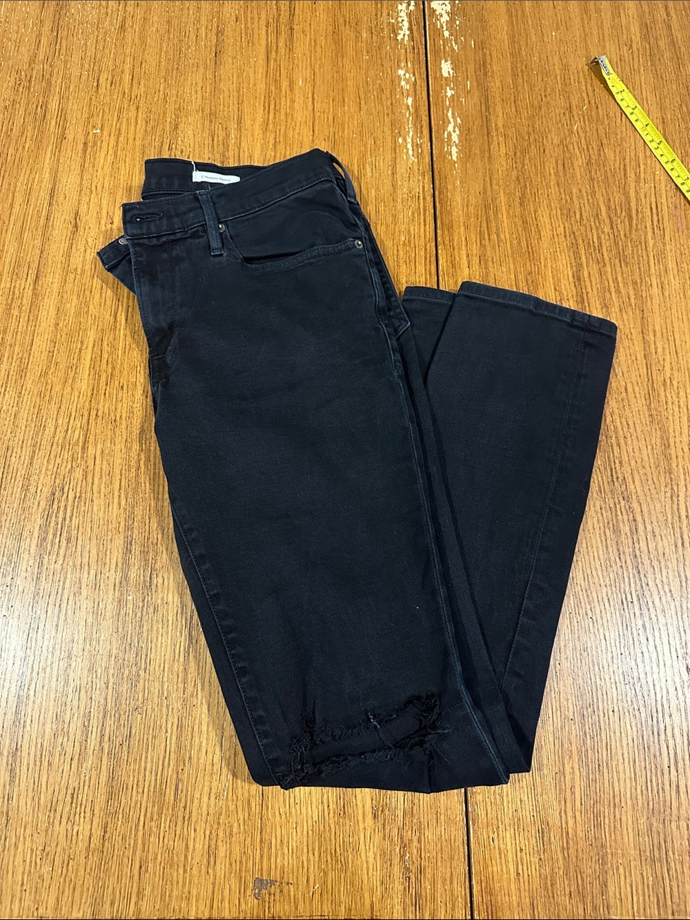 FRAME Denim Men’s Black Ripped L’Homme Skinny Jeans